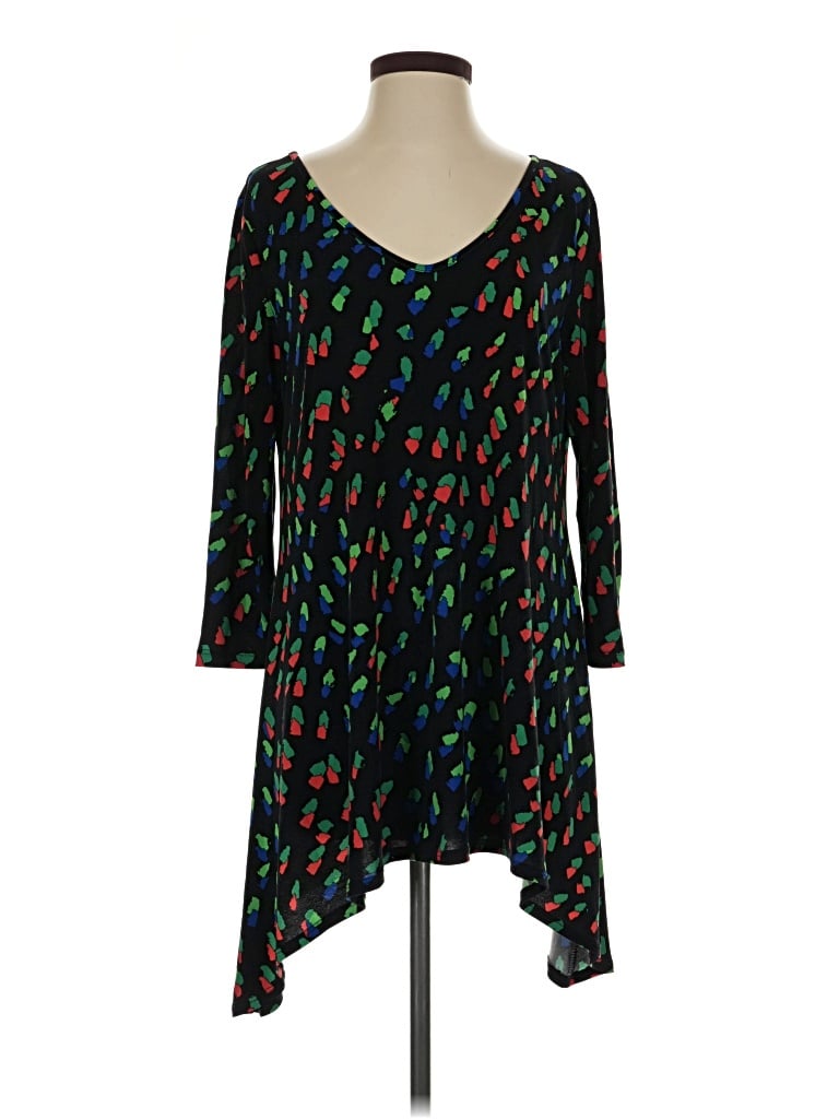 Pre-owned Clara Sun Woo 3/4 Sleeve Top Black Sweetheart Neckline Tops