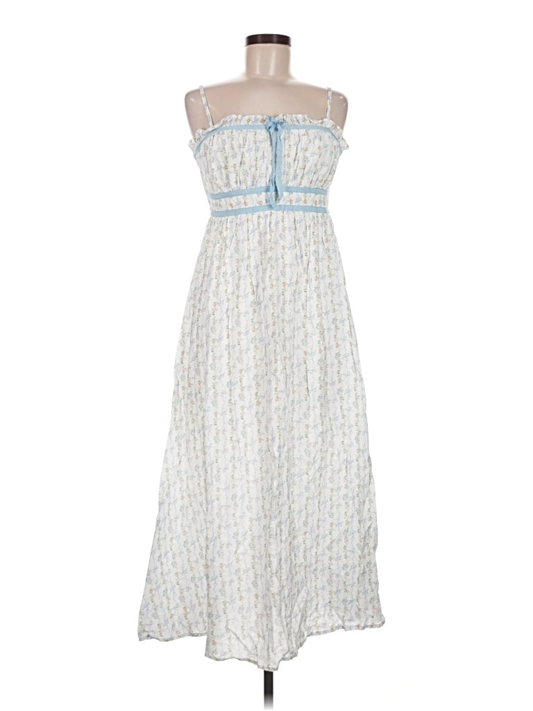 Pre-owned Blu Pepper Casual Dress In White