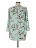 rue21 100% Polyester Floral Teal 3/4 Sleeve Blouse Size M - photo 2