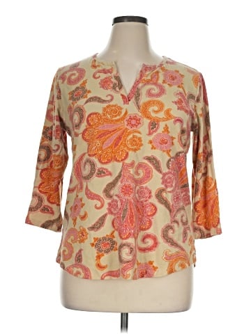 Caribbean Joe 3/4 Sleeve Blouse (view 1)