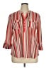 Cocomo Stripes Red 3/4 Sleeve Button-Down Shirt Size XL - photo 1
