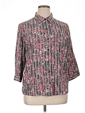 Christopher & Banks 3/4 Sleeve Button-Down Shirt (view 1)