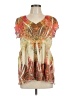Cato 100% Polyester Orange Short Sleeve Blouse Size L - photo 1