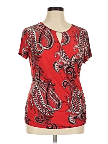 INC International Concepts Short Sleeve Blouse (view 1)