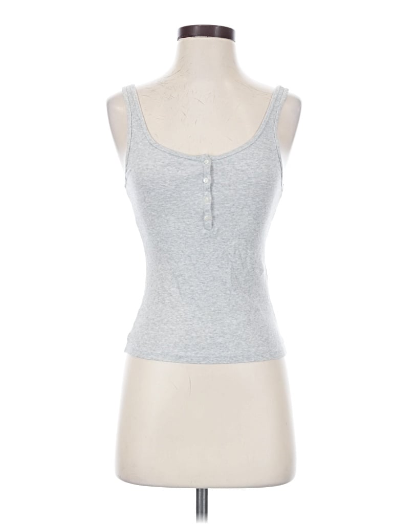 Pre-owned H&m Tank Top Gray Sweetheart Neckline Tops