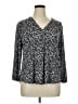 Vince Camuto Animal Print Silver 3/4 Sleeve Blouse Size XL - photo 1