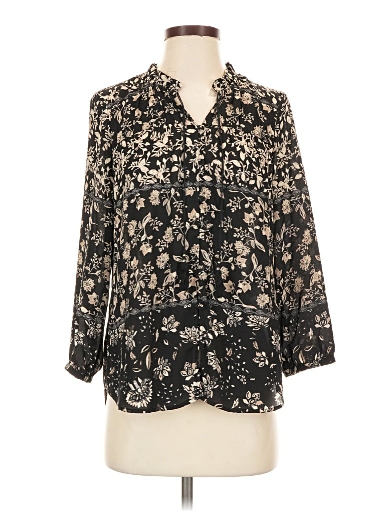 Pre-owned Daniel Rainn 3/4 Sleeve Blouse In Black