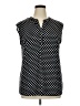 Anne Klein Polka Dots Black Sleeveless Button-Down Shirt Size 1X - photo 1