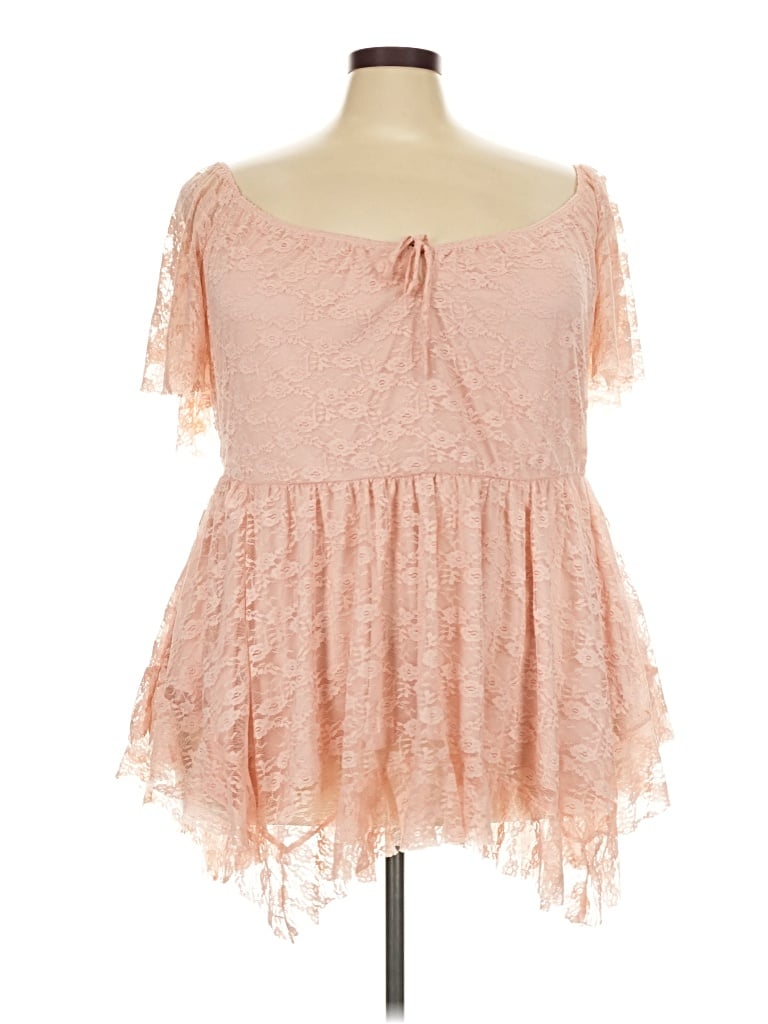 Torrid Short Sleeve Blouse In Pink