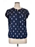 Liz Claiborne 100% Polyester Blue Short Sleeve Blouse Size XL (petite) - photo 1