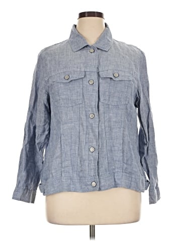 Jones & Co 3/4 Sleeve Button-Down Shirt (view 1)