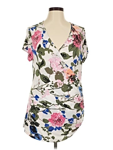 INC International Concepts Short Sleeve Blouse (view 1)