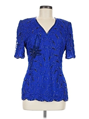 Scala Short Sleeve Silk Top (view 1)