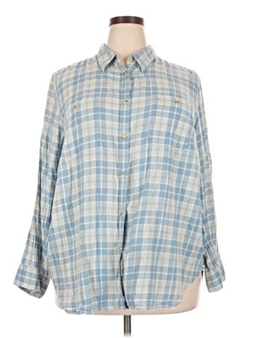 Chaps 3/4 Sleeve Button-Down Shirt (view 1)