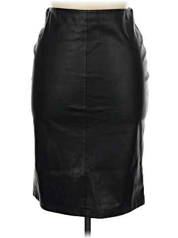 Zara Basic Faux Leather Skirt (view 1)