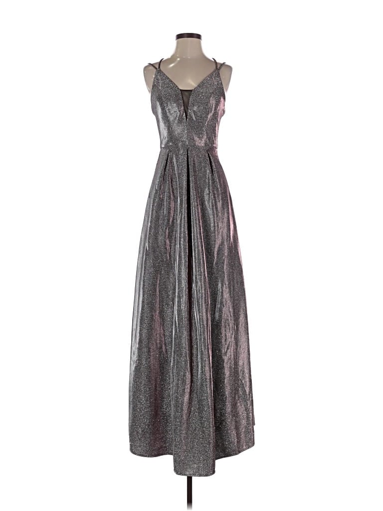 Pre-owned Crystal Doll Cocktail Dress In Silver