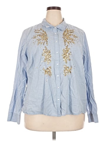 Crown & Ivy Long Sleeve Button-Down Shirt (view 1)
