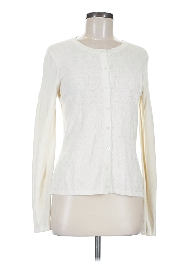 Pre-owned Brooks Brothers Cardigan Sweater In Ivory