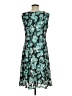 Perceptions 100% Polyester Paisley Teal Cocktail Dress Size 8 - photo 2