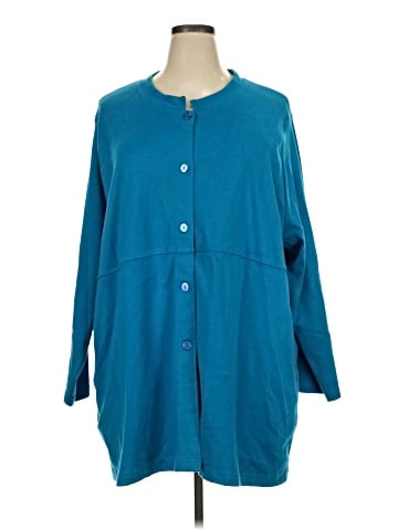 Ulla Popken 3/4 Sleeve Button-Down Shirt (view 1)