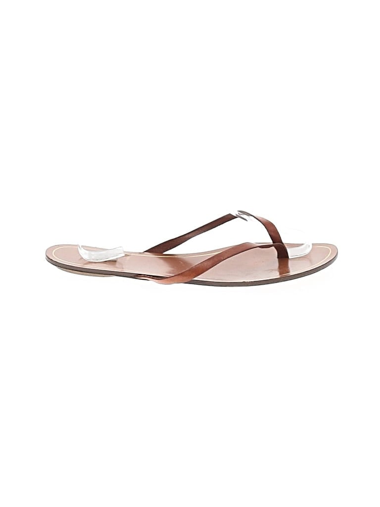 Pre-owned Jcrew Flip Flops In Brown