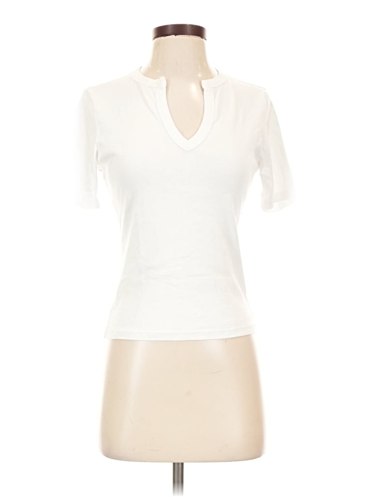 Pre-owned Le Bop Short Sleeve Turtleneck In Ivory