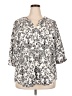 Cathy Daniels 100% Rayon Silver 3/4 Sleeve Blouse Size 2X - photo 1