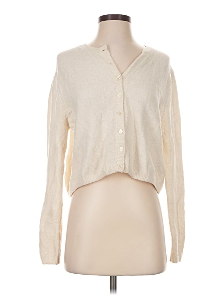 Pre-owned Stradivarius Cardigan Sweater In Ivory