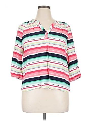 Crown & Ivy 3/4 Sleeve Button-Down Shirt (view 1)