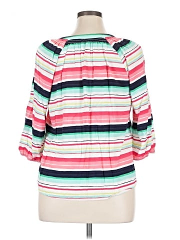 Crown & Ivy 3/4 Sleeve Button-Down Shirt (view 2)
