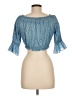 LoveShackFancy 100% Cotton Blue 3/4 Sleeve Blouse Size M - photo 2