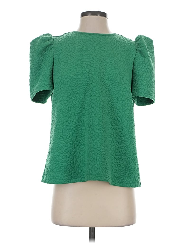Pre-owned Thml Short Sleeve Blouse In Green