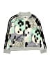 Adidas 100% Polyester Print Gray Track Jacket Size 10 - 12 - photo 1