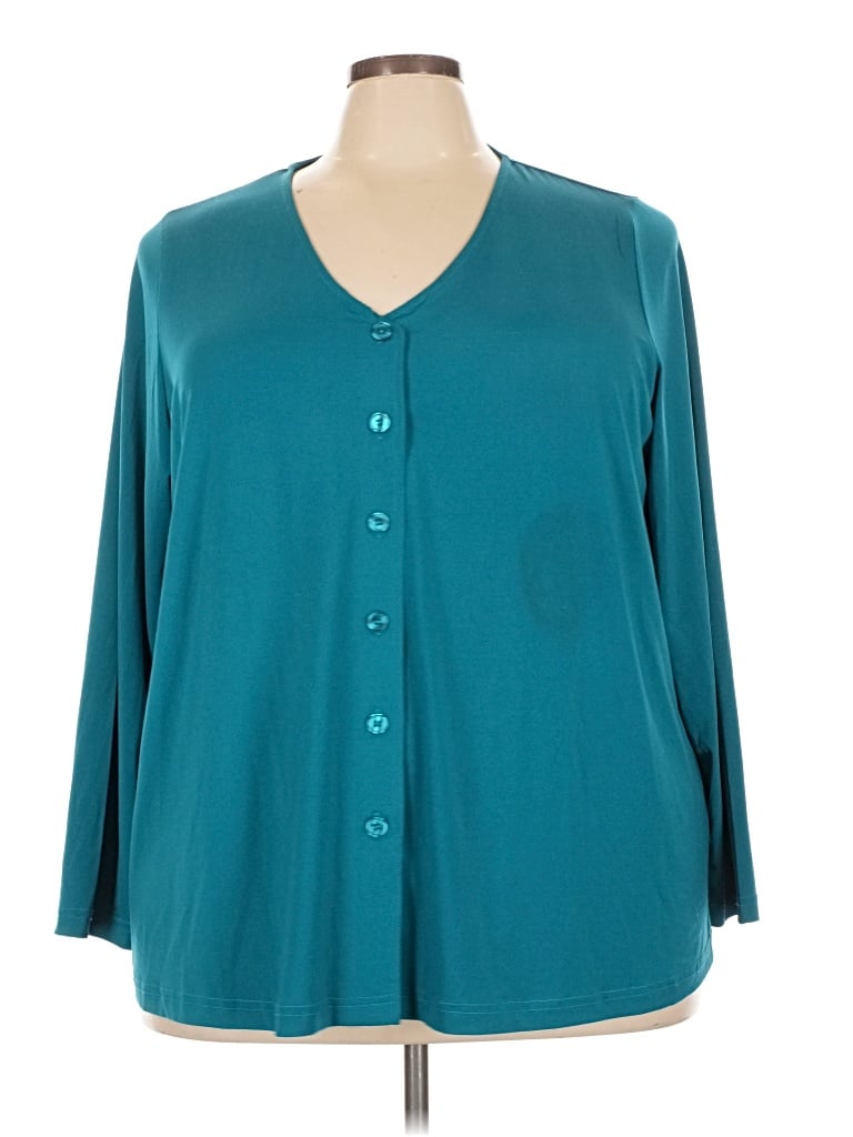 Pre-owned Jessica London 3/4 Sleeve Blouse In Teal