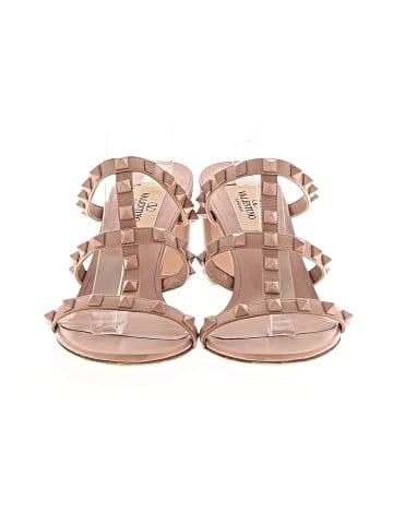 Valentino Rockstud Calfskin Leather Slide Sandals (view 2)
