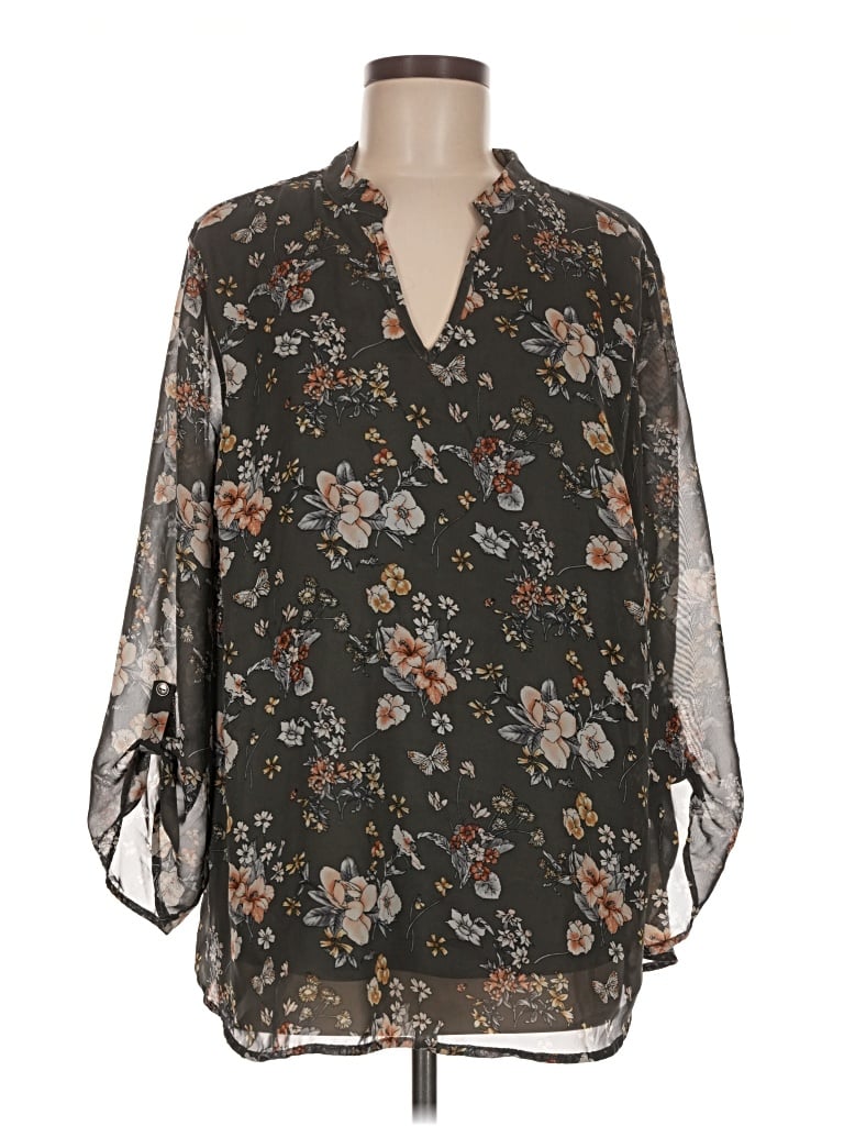 Pre-owned Papermoon 3/4 Sleeve Blouse In Black