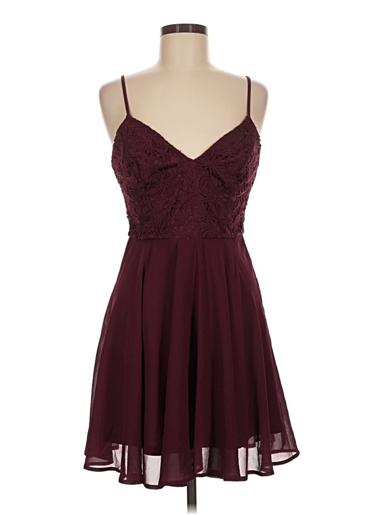 Pre-owned Lulus Cocktail Dress In Burgundy