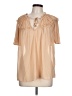 Torrid 100% Polyester Tan Short Sleeve Blouse Size Lg Plus (0) - photo 1