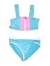Justice Color Block Blue Two Piece Swimsuit Size 10 - photo 1