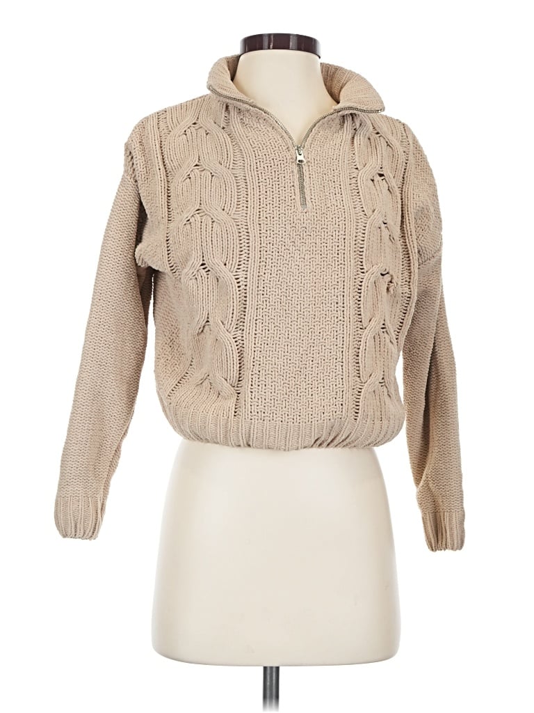 Pre-owned Hooked Up Pullover Sweater In Tan