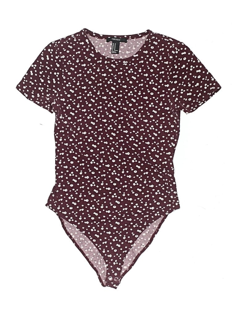 Pre-owned Forever 21 Bodysuit In Burgundy