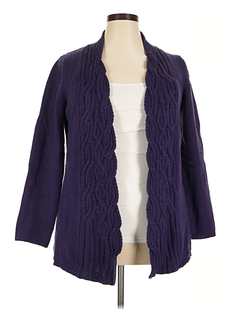 Pre-owned Coldwater Creek Cardigan Sweater In Purple