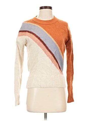 Madewell Striped Lyford Pullover Sweater in Coziest Textured Yarn (view 1)