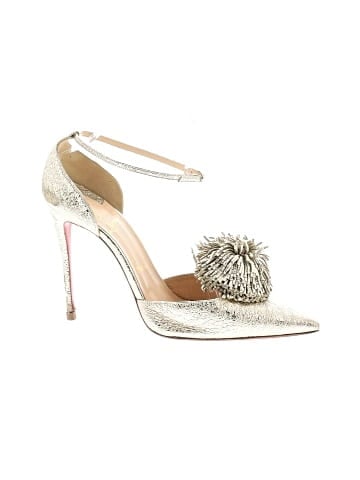 Christian Louboutin Platine Crinkled Tsarou 100mm Pumps (view 1)