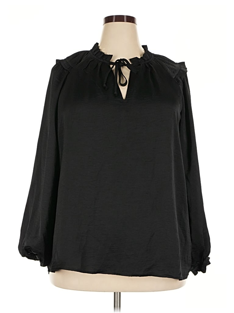 Pre-owned Knox Rose 3/4 Sleeve Blouse In Black