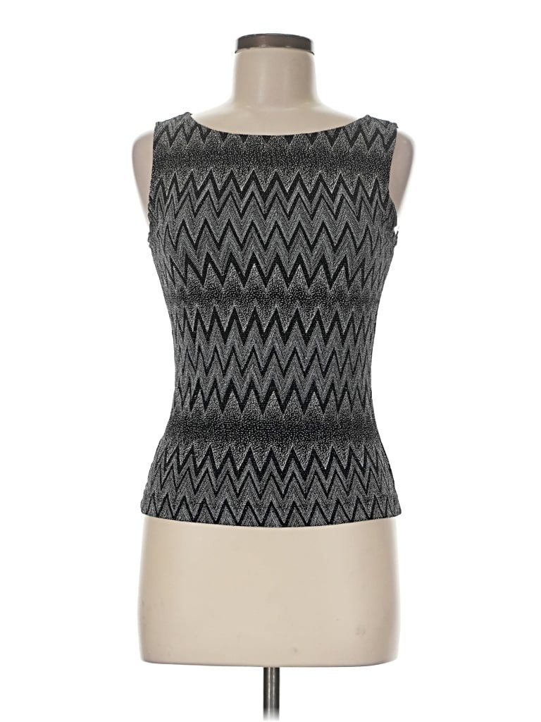 Pre-owned Studio Y Sleeveless Top Gray Boatneck Tops