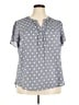 41Hawthorn Polka Dots Gray Short Sleeve Blouse Size 2X - photo 1