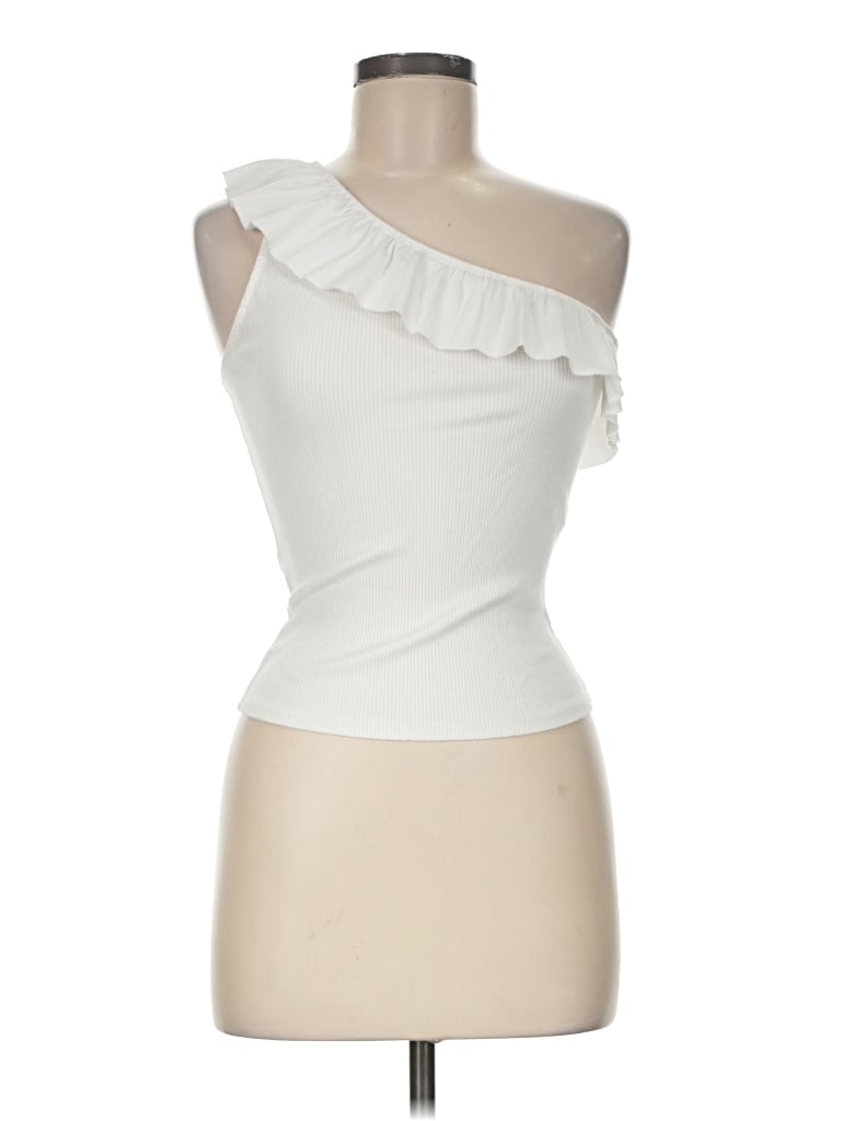 Pre-owned Jun & Ivy Sleeveless Blouse In Ivory