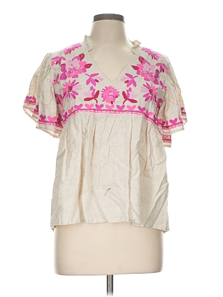 Pre-owned Thml Short Sleeve Blouse In Pink