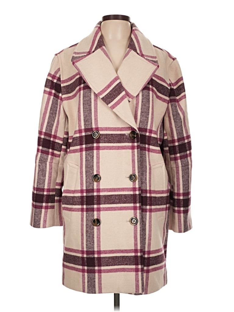 Pre-owned Ann Taylor Coat In Burgundy